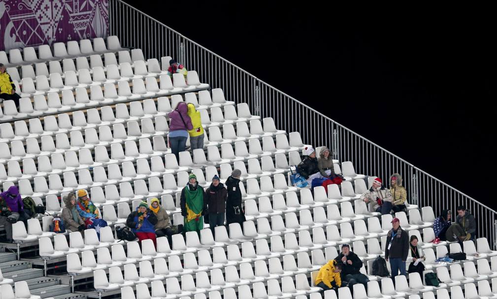 I Giochi olimpici invernali di Sochi 2014 non passano alla storia per l’affluenza di pubblico; molti i posti rimasti i liberi (Epa)